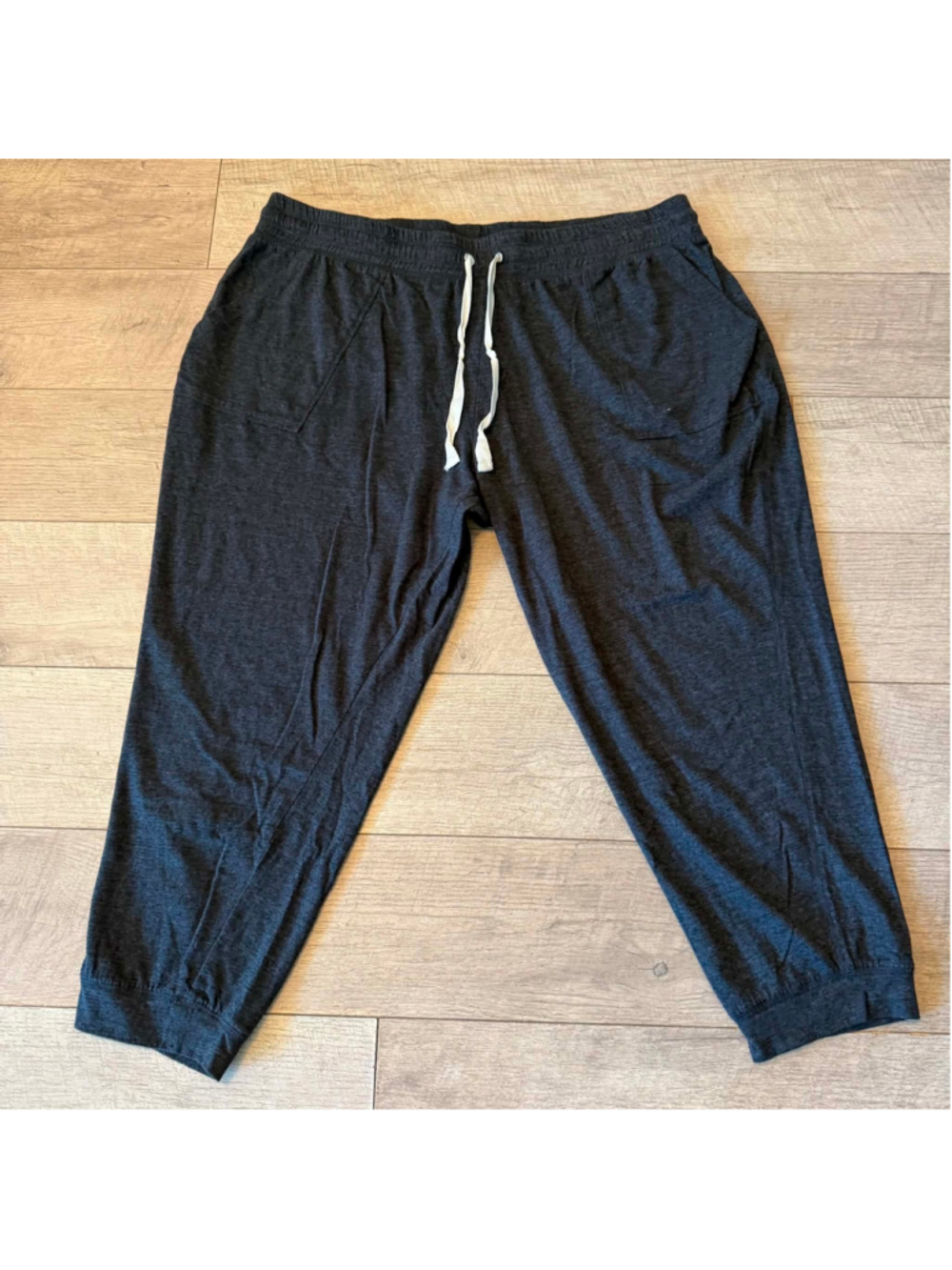 Women's Just Be... Jogger Pants 3X Grey White Drawstring